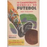 1950 FIFA WORLD CUP Final round Uruguay v Sweden. Very rare official programme for the Final round