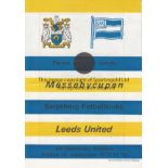 SARPSBORG - LEEDS UTD 70 Exceedingly rare Fairs Cup programme, Sarpsborg v Leeds United, 15/9/