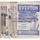 EVERTON A collection of 7 Everton home programmes v Birmingham 1948/49, Wolves, Chelsea 1949/50