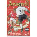 1997/8 FA CUP RUN TO THE FINAL All 15 programmes for Arsenal and Newcastle United in their FA Cup