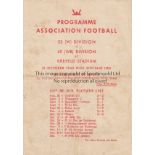 WARTIME 1945 Programme for game played in Krefeld, Germany between 53(W) Division and 49 (WR)