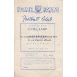 HOME FARM V ABERDEEN 1955 Programme for the Friendly in Dublin 6/5/1955, very slightly creased and