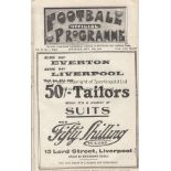 LIVERPOOL - MANCHESTER UTD 1925 Liverpool home programme v Manchester United, 19/9/1925, also covers