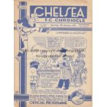 CHELSEA - ARSENAL 1939 Chelsea home programme v Arsenal, 7/1/1939, FA Cup, piece torn off bottom