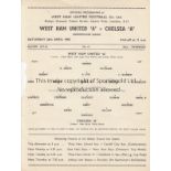 WEST HAM UNITED V CHESLEA 1958 Programme for the Met. League at West Ham 26/4/1958, ex-binder and
