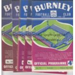 BURNLEY Collection of 41 programmes, 30 x Burnley homes, mostly 60s and 11 x Burnley aways, mainly