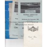 LEAGUE CUP 1964/5 LEICESTER CITY Five programmes in the run to the final. Homes v Peterborough