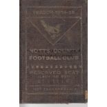 NOTTS COUNTY 1924/25 Notts County season ticket Includes a Fixture list with results entered in