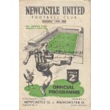 NEWCASTLE / MAN UNITED Programme Newcastle United v Manchester United 22nd April 1950. Lacks