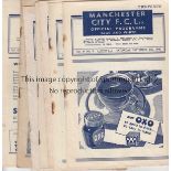 MAN CITY A collection of 7 Manchester City home programmes from the 1940's v Bradford PA,