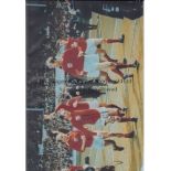 RAY WILKINS 1966 Col 12 x 8 photo, showing Ray Wilson with the World Cup as he and team mates embark