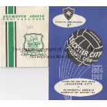 LEAGUE CUP S-F 1964/5 LEICESTER CITY V PLYMOUTH ARGYLE Programmes for both legs. At Leicester,