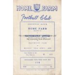 HOME FARM V MANCHESTER UNITED 1956 Programme for the Friendly in Dublin 23/4/1956, slightly