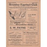 BROMLEY - WATFORD 1949 Bromley home programme v Watford, 26/11/49, FA Cup 1st Round, slight