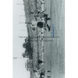 IVOR BROADIS 1954 B/w 12 x 8 photo, showing England's Ivor Broadis skipping past the outstretched