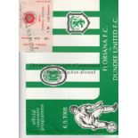 FLORIANA - DUNDEE UTD 1988 Programme and match ticket, Floriana v Dundee United, 6/9/88, Cup-Winners