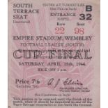 1944 WAR CUP SOUTH Match ticket for War Cup Final South, Chelsea v Charlton, 15/4/44 at Wembley,