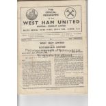 WEST HAM 55-6 A set of 21 West Ham home programmes, all League, 55/6, includes games v Bury,