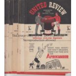 MANCHESTER UNITED 47-8 Nine Manchester United home programmes, 47/8, v Charlton (Cup), Arsenal (