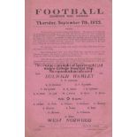 DULWICH - WEST NORWOOD 1922 Dulwich Hamlet home programme v West Norwood, 7/9/1922, King's College