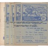 MILLWALL A collection of 7 Millwall home programmes from the 1940's v Northampton, Reading,