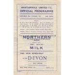 HARTLEPOOLS 4 Page programme Hartlepools United v Southport 25th January 1947. One neat team change.