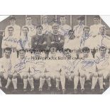 LEEDS UNITED Magazine cut out Leeds United team group, 7" x 5", circa 1965, signed by 15 players (