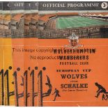 WOLVES IN EUROPE Six Wolves home programmes for European competition games, 58/9 v Schalke, European