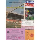 MALTA - SCOTLAND Seven items relating to games played between Malta and Scotland, programmes dated