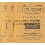 WOLVES 45/6 Four Wolves home programmes , 45/6, v Leicester 24/11/45 (folds, slight wear), v