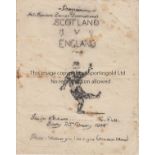 SCOTLAND - ENGLAND 1944 Rare wartime programme for game played in India, 20/2/44 in New Delhi,