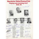 MANCHESTER UTD A full page extract from a 1978/79 MUFC publication, listing their playing and