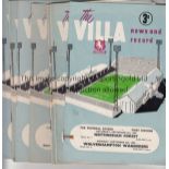 VILLA A collection of 13 Aston Villa home programmes from the 1958/59 (4) and 1959/60 (9) seasons.