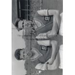 GORDON LEE B/w 12 x 8 photo, showing Aston Villa's John Sharples and Gordon Lee posing for