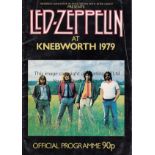 LED ZEPPELIN Official programme for Led Zeppelin at Knebworth in 1979. Vertical fold. Fair to