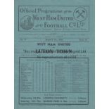 WEST HAM - LUTON 1938 West Ham home programme v Luton, 5/3/1938, slight fold. Good