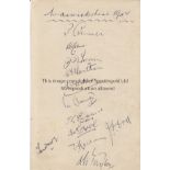 WARWICKSHIRE CRICKET Autograph page of Warwickshire County Cricket Club, 1947, signed in ink by 12