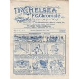 CHELSEA - OLDHAM 1922 Chelsea four page home programme v Oldham, 23/9/1922, , slight fold, h-t