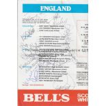 ENGLAND & WALES FOOTBALL / GARETH EDWARDS / AUTOGRAPHS England v Wales 20/5/1981 programme signed on