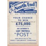 PRESTON - TOTTENHAM 1960-61 Preston home programme v Tottenham, 10/12/60, Spurs Double Season,