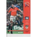 1995/6 FA CUP RUN TO THE FINAL All 13 programmes for Manchester United and Liverpool in their FA Cup