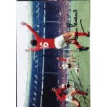 ENGLAND WORLD CUP 1966 / AUTOGRAPHS Three 11" X 8" colour photographs, 2 of which include