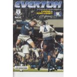 1994/5 FA CUP RUN TO THE FINAL All 12 programmes for Everton and Manchester United in their FA Cup