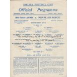 AT CHELSEA 43 Chelsea single sheet programme, 26/4/43, British Army v RAF Allied Services Cup