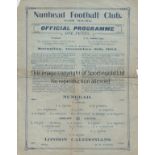 NUNHEAD - LONDON CALEDONIANS 1914 Nunhead single sheet home programme v London Caledonians, 5/12/