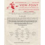 MANCHESTER UTD 1949/50 Sunderland v Manchester United. Rare official Sunderland Supporters' Club