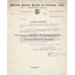 BOXING Large amount of correspondence circa 1946-47, mainly between the British Boxing Board of