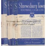 SHREWSBURY 15 Shrewsbury Town home programmes from the 1953/54 season to include v Queen's Park