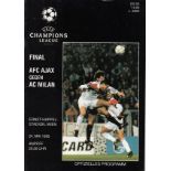1995 EIROPEAN CUP FINAL Programme for AC Milan v Ajax in Vienna. Good