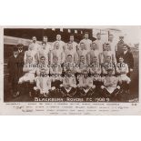 BLACKBURN ROVERS 1908-1909 Postcard, Blackburn Rovers team group, 1908-1909, players named, photo by